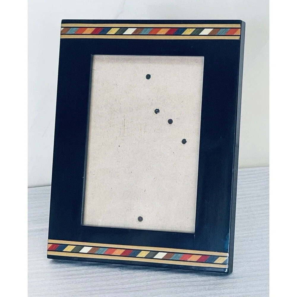 Vintage RareWoods Inlaid Wood Photo Frame Southwestern Thailand HB Group 1998